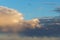 Beautiful stormy cumulus clouds in the sky, background