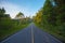 Beautiful Straight empty road through forest, background