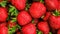 Beautiful strawberries close up, slow motion and zoom