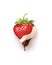 Beautiful strawberries in white and dark chocolate.