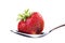 Beautiful strawberry dessert on white background