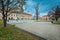 Beautiful street view in Sfantu Gheorghe city center, Transylvania, Romania