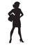 Beautiful strong businesswoman black silhouette figure