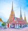 The beautiful stupas in Wat Pho temple in Bangkok, Thailand