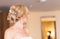 Beautiful stylish bride getting ready in the room