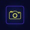 Beautiful stylish colorful neon camera icon - Vector