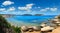 Beautiful summer Aegean Sea coast landscape, Sithonia near Lagonisi beach, Halkidiki, Greece