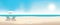 Beautiful summer beach panoramic vector background