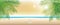 Beautiful summer beach in twilight, panoramic banner vector