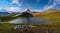 Beautiful Summer Day at Helen Lake,Cirque Peak in the background Banff National Park Alberta Canada