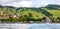 Beautiful Summer landscape of Lake Geneva, Lavaux vineyard terraces and Alps, Lutry village, Switzerland, Europe