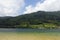 Beautiful summer landscape on the shore of Mondsee lake in Austria, Europe.