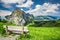 Beautiful summer landscape of Switzerland with Grosser Mythen mountain and green meadows, Ibergeregg, Switzerland, Europe