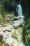 Beautiful Summer landscape whit forest and waterfall. Summer forest photography