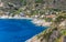 Beautiful summer panorama of Chiessi village, in Elba Island. Province of Livorno, Tuscany, Italy.