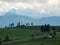 Beautiful summer panorama over Spisz highland to snowy Tatra mountains