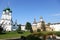 Beautiful summer view of the courtyard of famous russian landmark Rostov kremlin