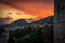 A beautiful sunet over the famous volcano etna in Sicily, Italy