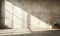 Beautiful sunlight cast shadow on blank weathered grunge texture clean concrete loft wall cement floor for modern minimal interior