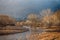 Beautiful sunlit valley in Bosque del Apache NWR.