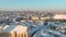 Beautiful sunny aerial Vilnius city scene in winter. Lithuania.