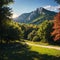 Beautiful sunny day is in mountain landscape. Carpathian, Ukraine, Europe. Beauty world. made with Generative AI