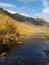 Beautiful sunny evening view during autumn season around Loch Achtriochtan, Glencoe village in Scottish Highlands, United Kingdom.