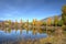 A beautiful sunny Osoyoos autumn day with colourful trees reflected in the water