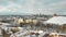 Beautiful sunny Vilnius city scene in winter. Aerial early morning view. Winter scenery in Vilnius, Lithuania.