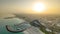 Beautiful Sunrise. Aerial View of Jumeirah Beach