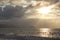 Beautiful sunrise in Albir, Spain with sea, clouds and sun beams,image for calendar, poster, postcard, brochure, wall