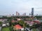 A beautiful sunrise cityscape panorama of Manila Ortigas Central Business District