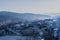 Beautiful Sunrise landscape on a mountain village in Bellver de Cerdanya, Girona, Catalonia