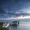 Beautiful sunrise landscape over Old Harry Rocks in Dorset