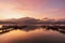 Beautiful sunrise landscape at sun moon lake in nantou
