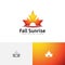 Beautiful Sunrise Maple Leaf Autumn Fall Season Nature Logo