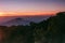 Beautiful sunrise and mist at Doi Inthanon National park. Mountain, natural.