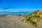 Beautiful sunrise over coastal dune landscape