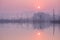 Beautiful sunrise over a lake.