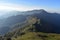 Beautiful sunrise over the mountain range at Doi Phu Wae, Nan, the north of Thailand - Image