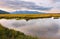 Beautiful sunrise at Potter Marsh Wildlife Viewing Boardwalk, Anchorage, Alaska. Potter Marsh is located at the southern end of th