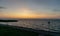 Beautiful sunrise seashore over the Curonian Lagoon in Nida resort town