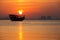Beautiful Sunrise and silhouette of Dhow