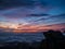 Beautiful Sunrise Sky with silhouette Rocky cliff in the morning on Khao Luang mountain in Ramkhamhaeng National Park