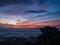 Beautiful Sunrise Sky with silhouette Rocky cliff in the morning on Khao Luang mountain in Ramkhamhaeng National Park