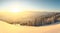 Beautiful Sunrise in snow mountains landscape. Amazing yellow Sunshine. Allgau, Mittag Mountain, Bavaria, Alps, Germany.