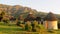 Beautiful sunrise at the Sungubala eco camp in the Drakensberg South Africa with some mountains in the background