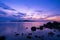 Beautiful sunrise or sunset seascape scenery over andaman sea in Phuket Thailand Epic dawn sea landscape with rocks in the