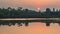 Beautiful sunrise time lapse of the entrance of Angkor Wat temple in Cambodia