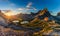 Beautiful sunrise in Tre Cime di Lavaredo National Park, Dolomites, Italy